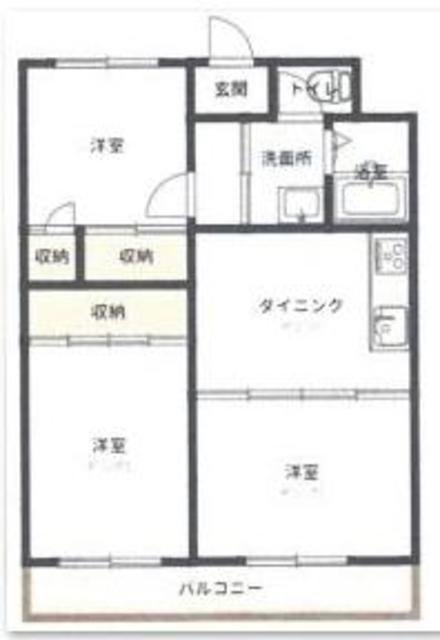 メゾン市川(3DK/3階)の間取り写真
