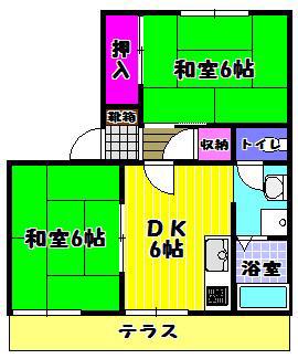 イブキガーデン(2LDK/1階)の間取り写真