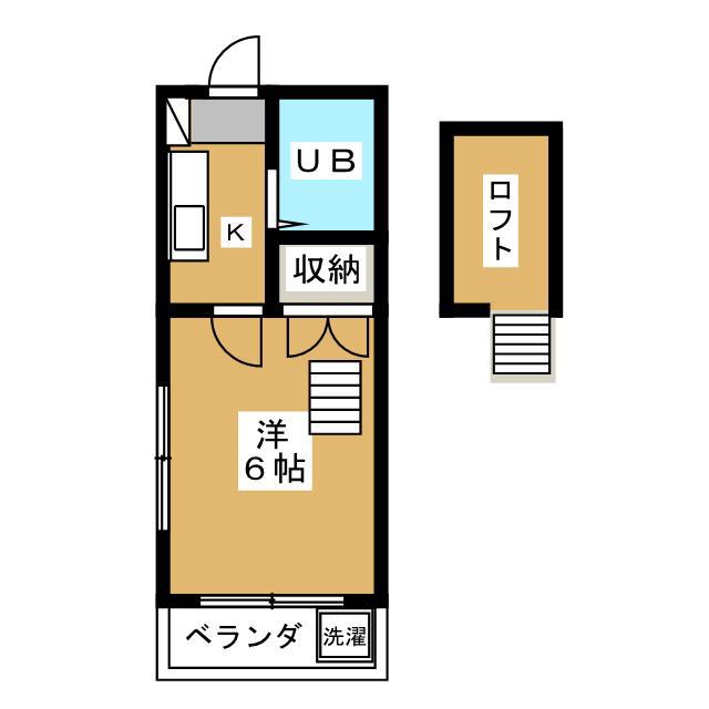 ステップ日野(1K/2階)の間取り写真