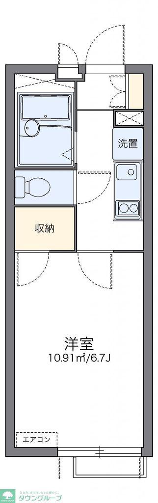 レオパレスリバーパークII(1K/3階)の間取り写真