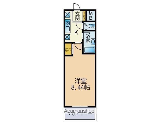 アゼタビル(1K/2階)の間取り写真