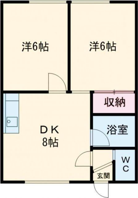 ラ.レイII(2DK/1階)の間取り写真