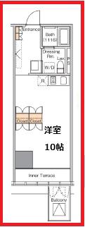 アイリブフォレスト(ワンルーム/2階)の間取り写真