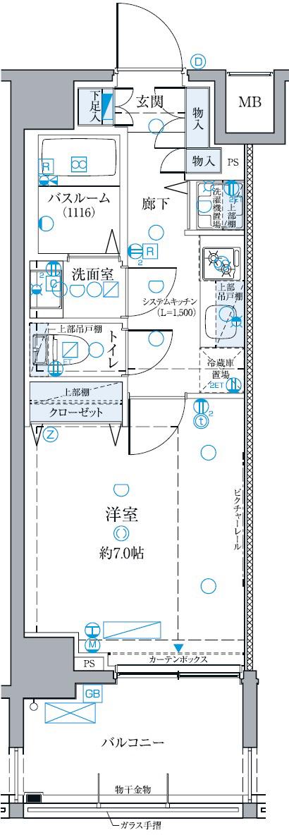 クレヴィスタ板橋西台III(1K/8階)の間取り写真