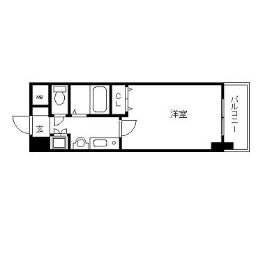 プレサンス心斎橋タイミックス(1K/8階)の間取り写真