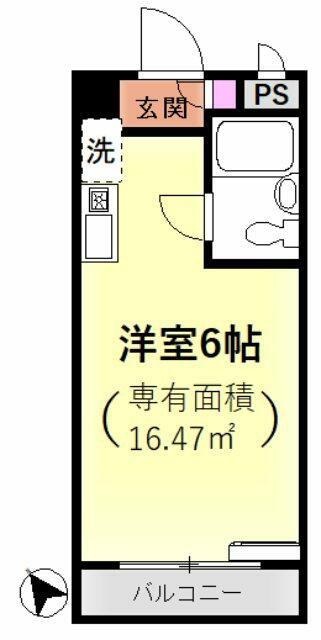 アーバン津田沼(ワンルーム/1階)の間取り写真