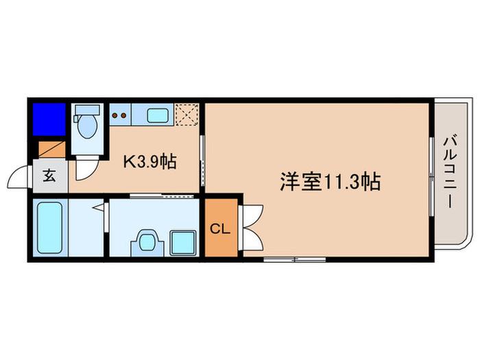 コテージ千秀守山(1K/4階)の間取り写真