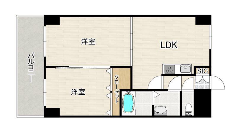 ORIENT BLD NO.93 マリナゲート(2LDK/4階)の間取り写真