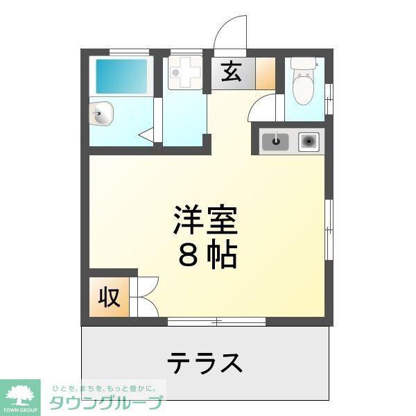 WOOD SPAZIOII(ワンルーム/1階)の間取り写真