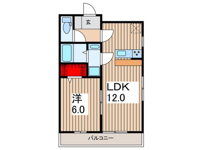 JEWELS(1LDK/2階)の間取り写真