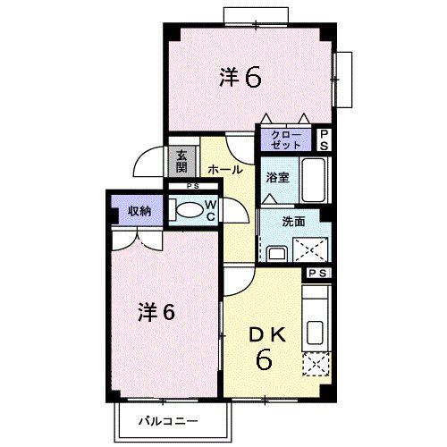 グリーンヒル弐番館(2DK/1階)の間取り写真
