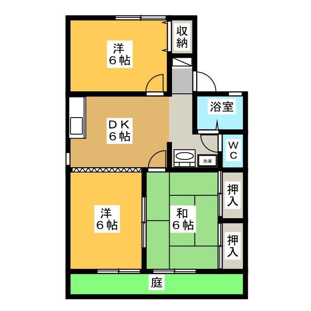 セジュール多くみ(3DK/1階)の間取り写真