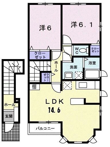 サンレミ(2LDK/2階)の間取り写真
