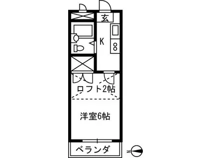 ビセンテハウス東本町(1K/2階)の間取り写真