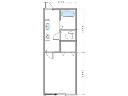 ラ・ルーチェ(1K/2階)の間取り写真