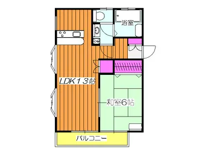 エクシア(1LDK/3階)の間取り写真