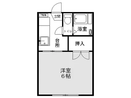 ハイツベラミーI(1K/1階)の間取り写真