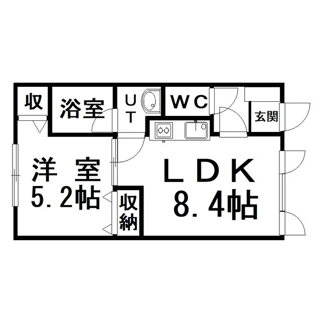 ウェルカムサトウ6(1LDK/1階)の間取り写真