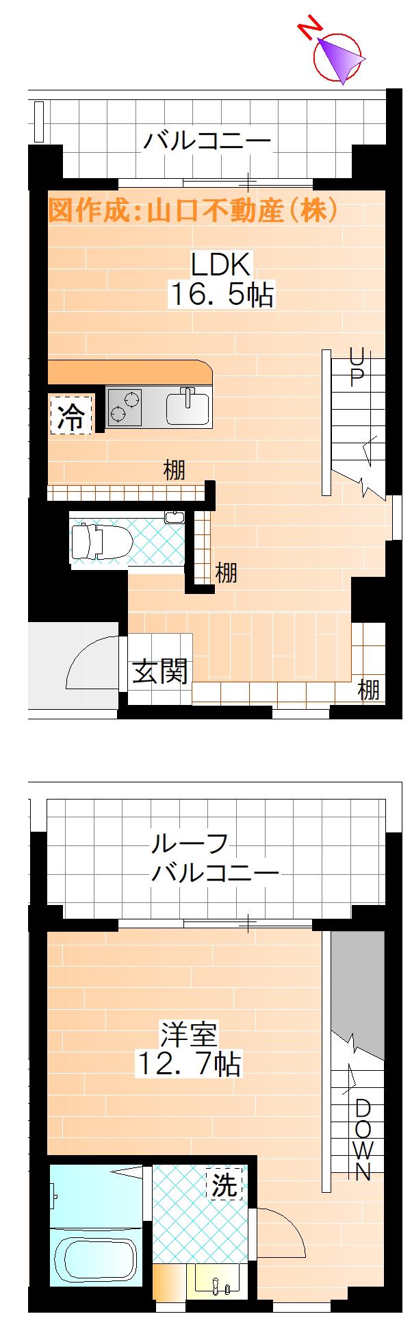 かわせみ(1LDK/6階)の間取り写真