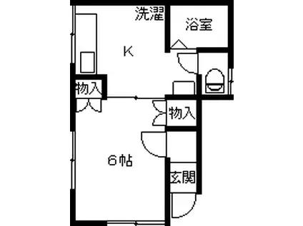 コーポGF(1DK/1階)の間取り写真