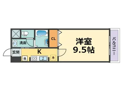 キャッスルプラザ甲子園アネックス(1K/3階)の間取り写真