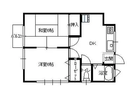 21センチュリー(2DK/2階)の間取り写真