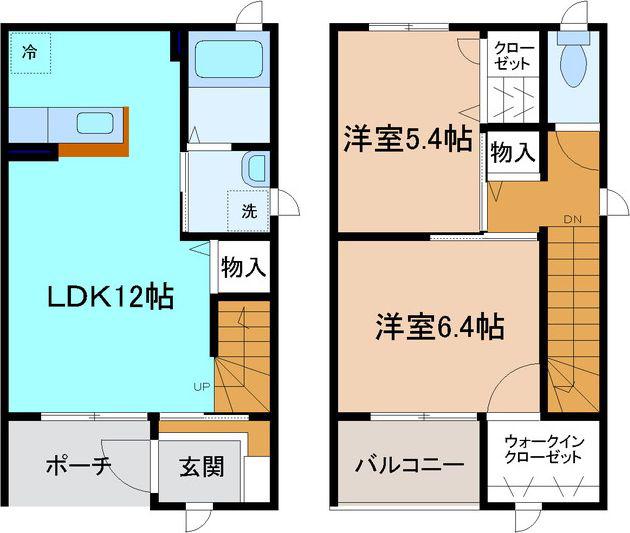 ドルチェ(2LDK/1階)の間取り写真