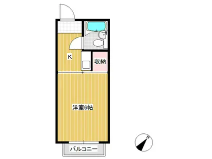 中谷コーポ(1K/2階)の間取り写真