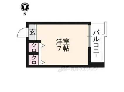 ハイツ京家(ワンルーム/2階)の間取り写真