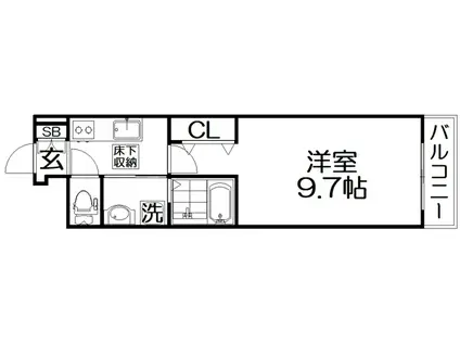 アンジュ ド ボヌール 香里園(1K/1階)の間取り写真