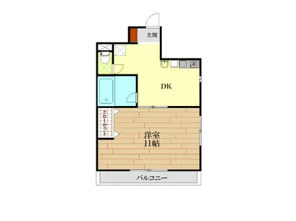 ププレ21(1DK/4階)の間取り写真