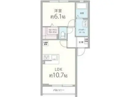 メゾン・クレール(1LDK/2階)の間取り写真