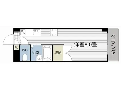 鹿児島ポート・8(ワンルーム/5階)の間取り写真