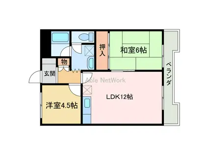 高津レジデンス(2LDK/3階)の間取り写真