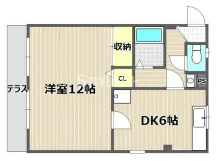 戸田マンション(1DK/1階)の間取り写真