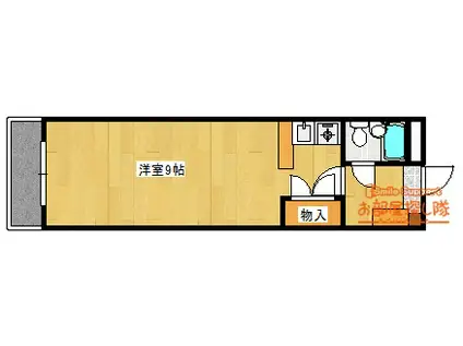ジョグ六ツ門南(ワンルーム/4階)の間取り写真