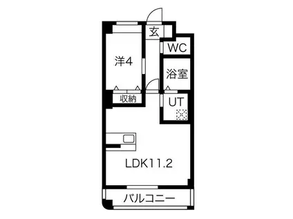 グランツ横須賀(1LDK/1階)の間取り写真