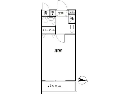 ライオンズマンション大島(1K/6階)の間取り写真
