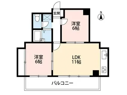 ストークマンション(2LDK/3階)の間取り写真