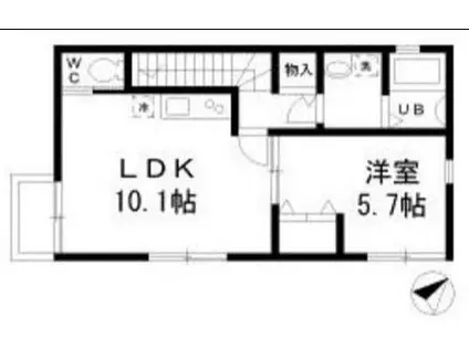 コーポさわやかA(1LDK/2階)の間取り写真