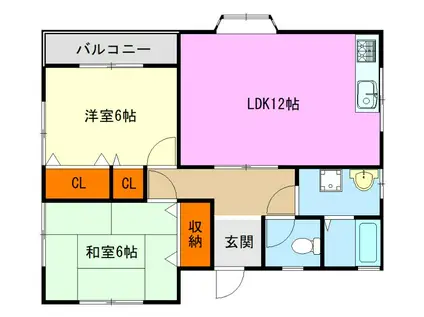 レゼンド恵III(2LDK/2階)の間取り写真