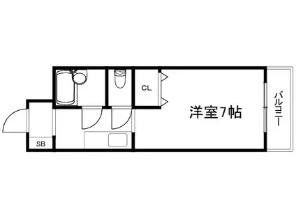 ジョイナス三宅(1K/4階)の間取り写真