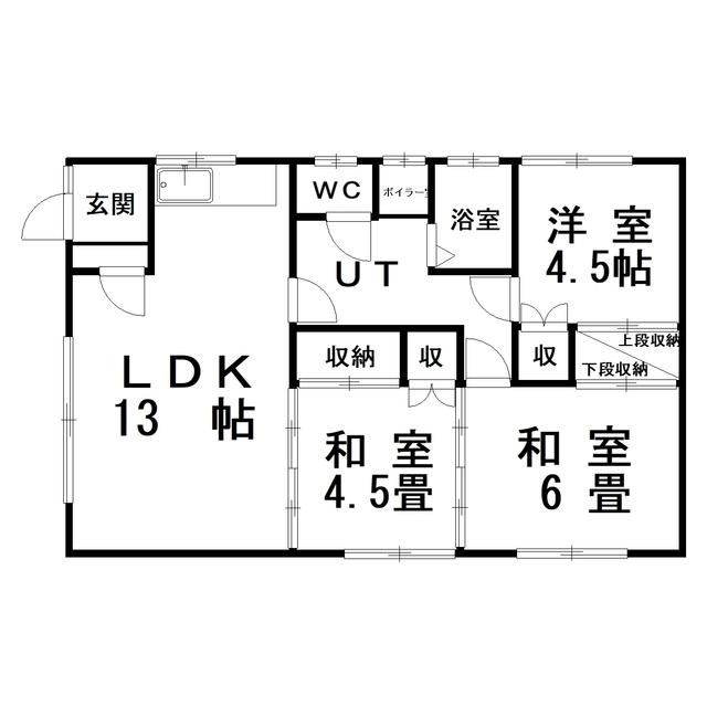 テラスハウス北園(3LDK/2階)の間取り写真