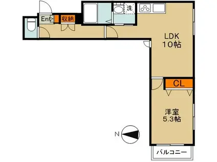 サードコート(1LDK/3階)の間取り写真