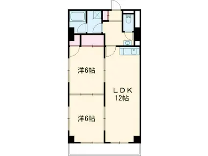 曙マンション(2LDK/5階)の間取り写真