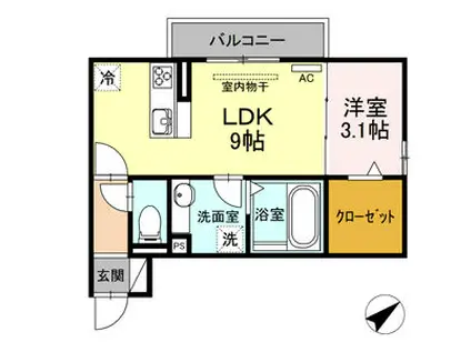 LA TOUR(1LDK/2階)の間取り写真