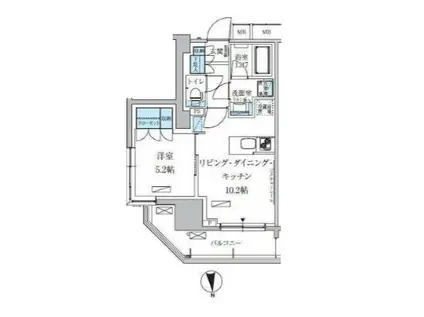 PARKAXIS上野三丁目(1LDK/8階)の間取り写真