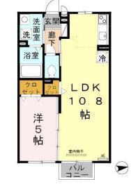 セブンレーヴ(1LDK/2階)の間取り写真