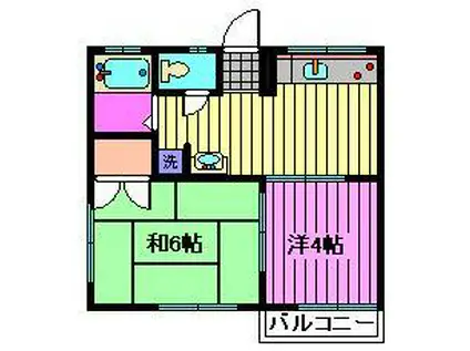 シティハイムフヂエールII(2K/2階)の間取り写真