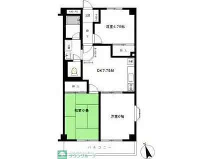 プラザエルム(3DK/4階)の間取り写真